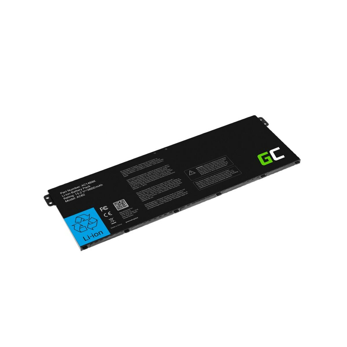Laptopbatteri Green Cell AC62 Svart 3600 mAh